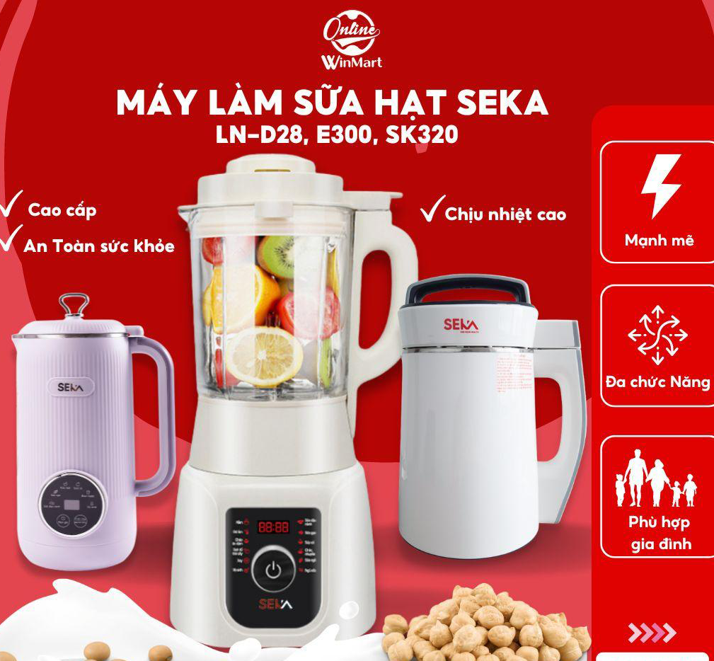 Máy Làm Sữa Hạt Đa Năng SEKA E300 (SK-602) 12 Chức năng